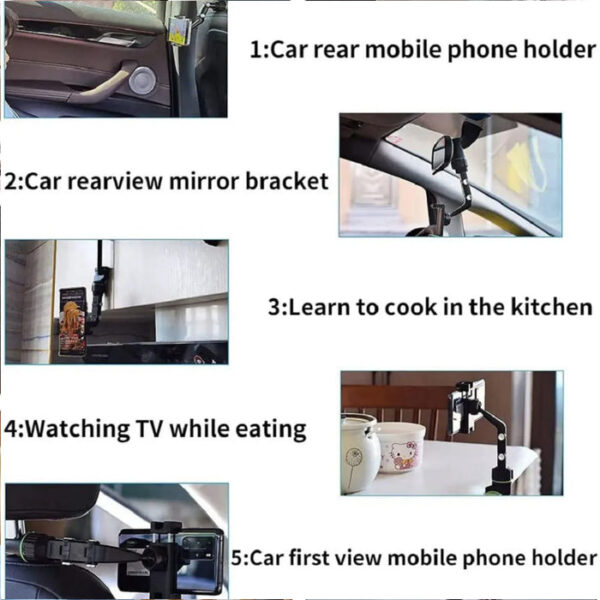 360Â° Rotatable Rear View Mobile Holder - Image 3