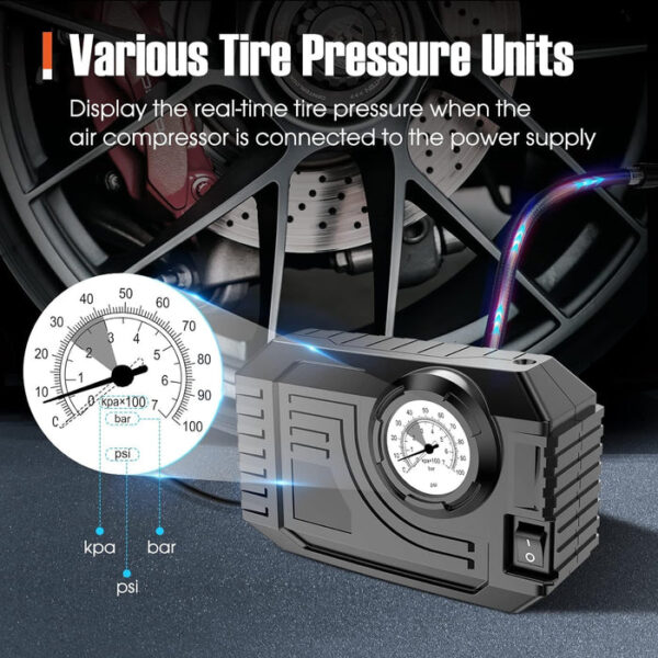 Portable 12V Tire Inflator Air Compressor - Image 4