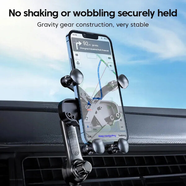 Car Mobile Phone Holder | Gravity Air Vent Clip | 360° Rotation - Image 3