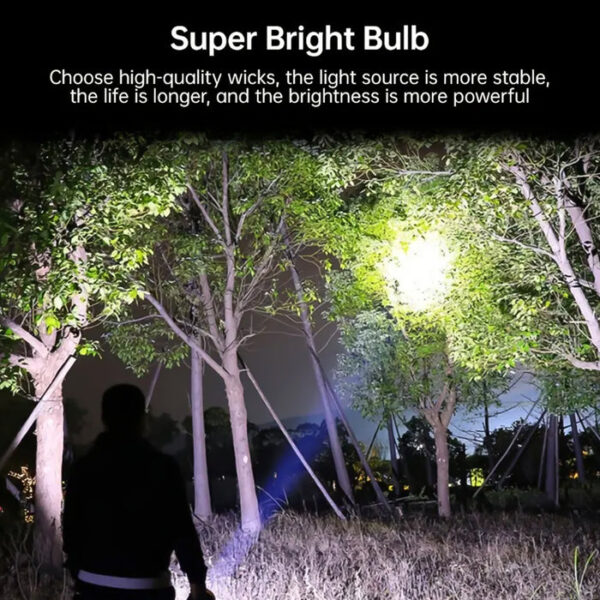 USB Rechargeable LED Flashlight with Side Light for Outdoor Use - Image 2