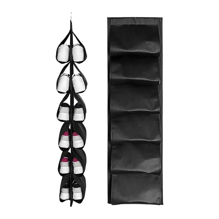 12-Pocket Hanging Shoe Organizer