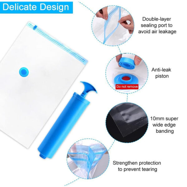 Vacuum Storage Bags with Pump (5 Pcs Set) - Image 2