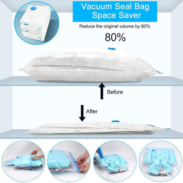 Vacuum Storage Bags with Pump (5 Pcs Set) - Image 3